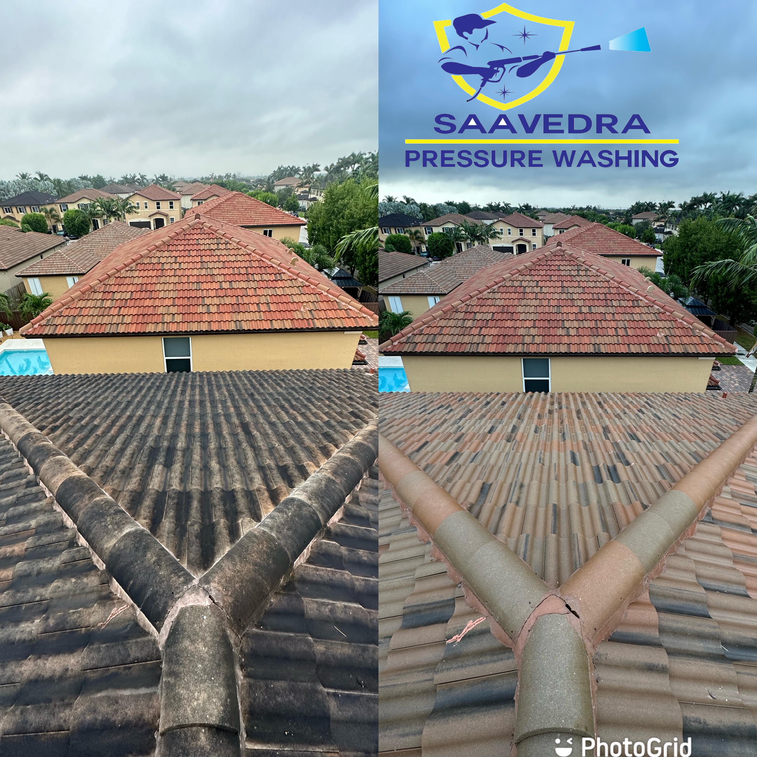 Image of roof softwashing in homestead