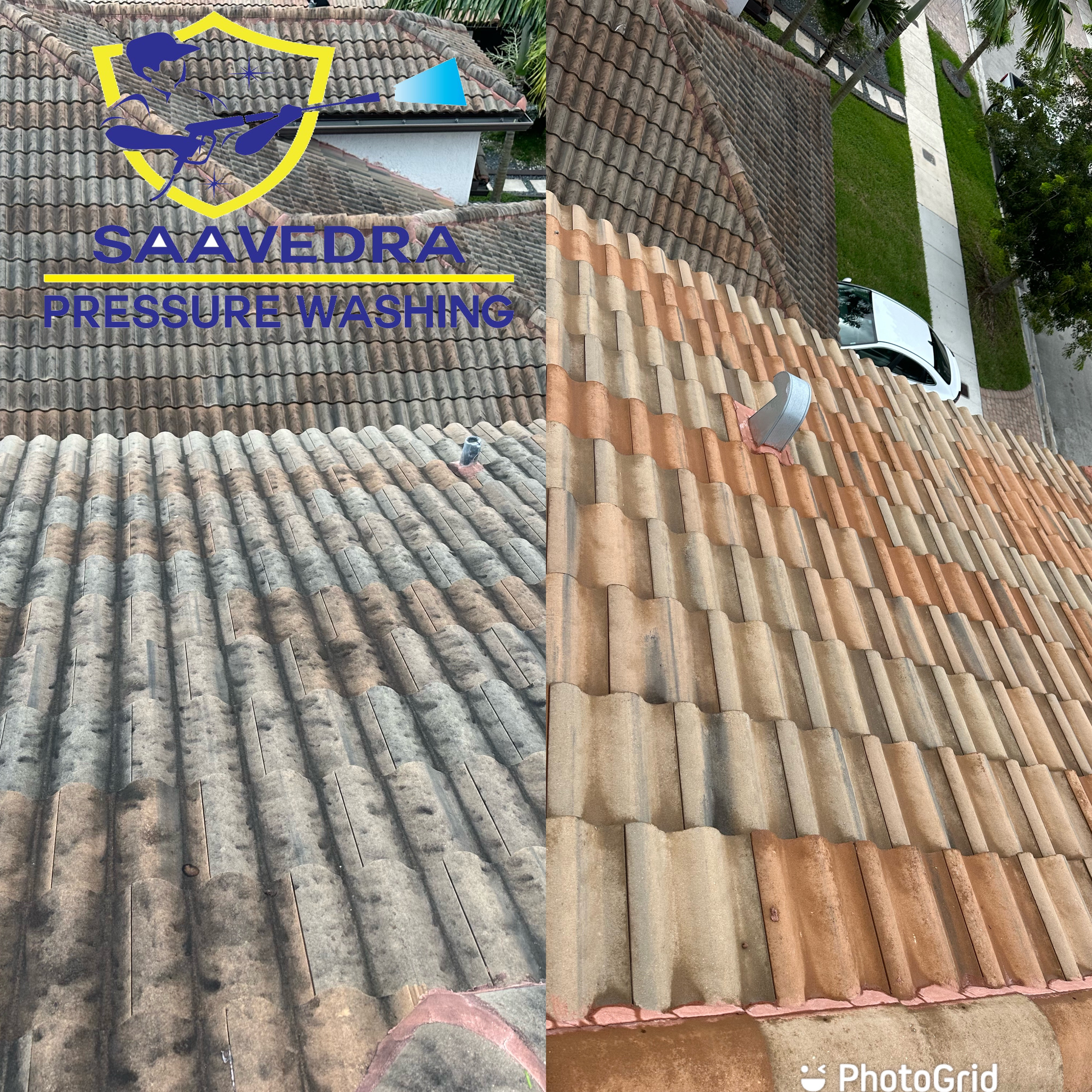 Image of roof softwashing in homestead