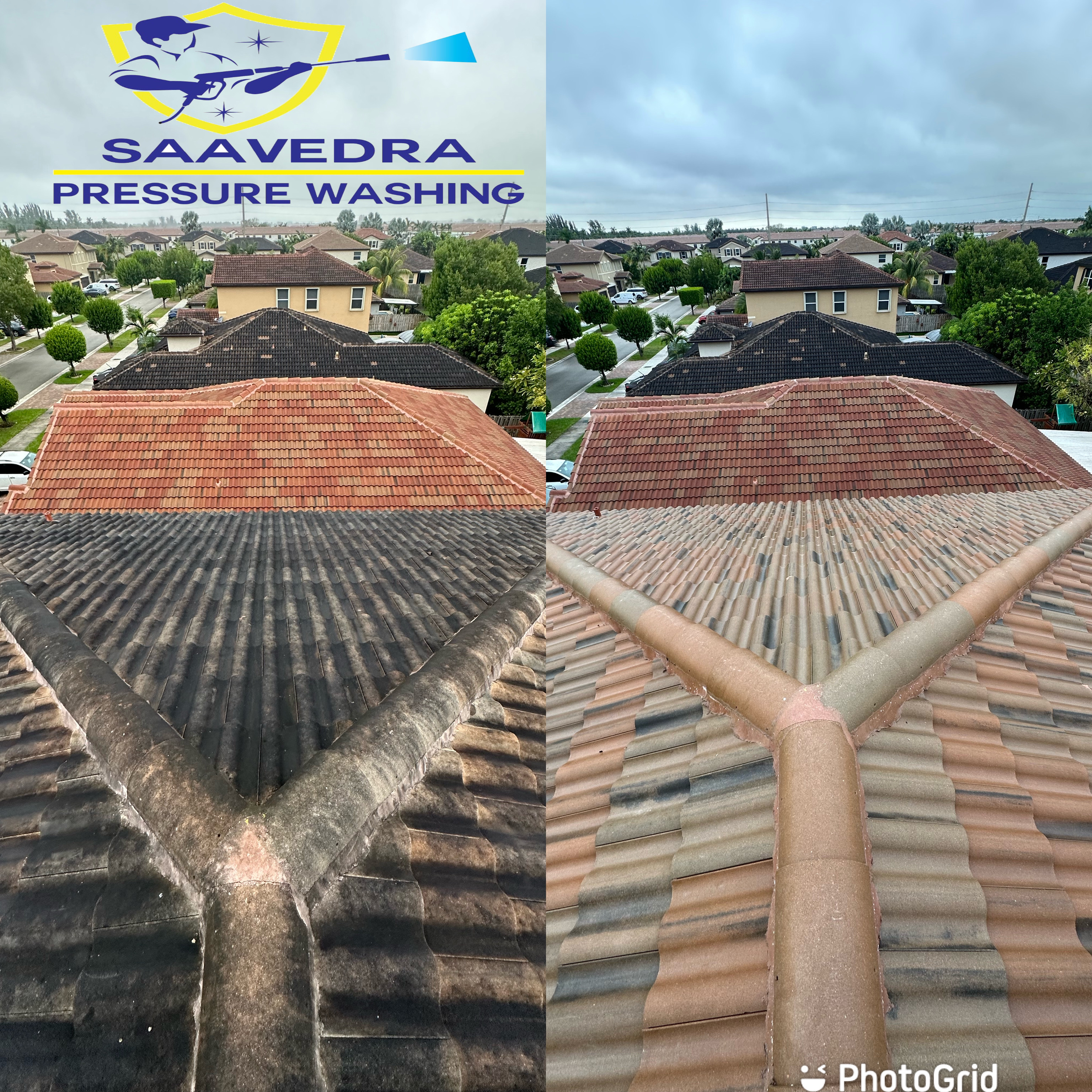 Image of roof softwashing in homestead