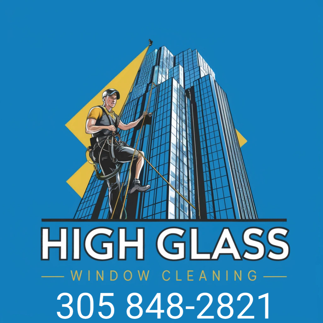 Image of high glass Windows cleaning in Miami