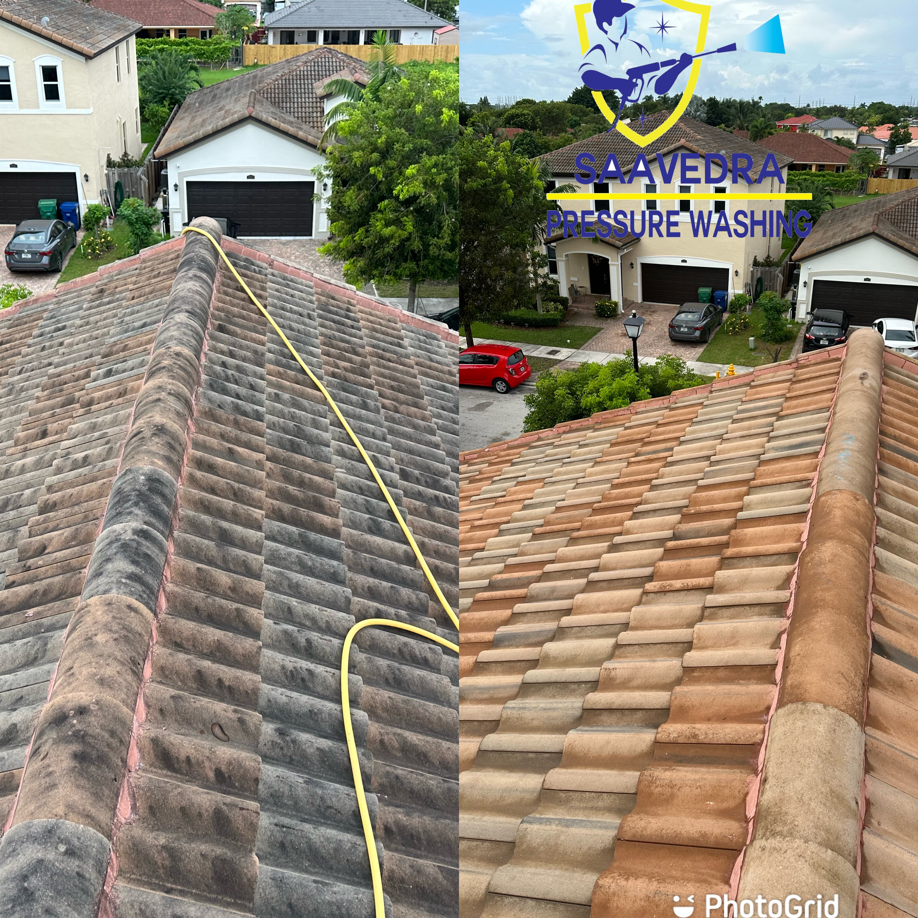 Image of roof softwashing in homestead
