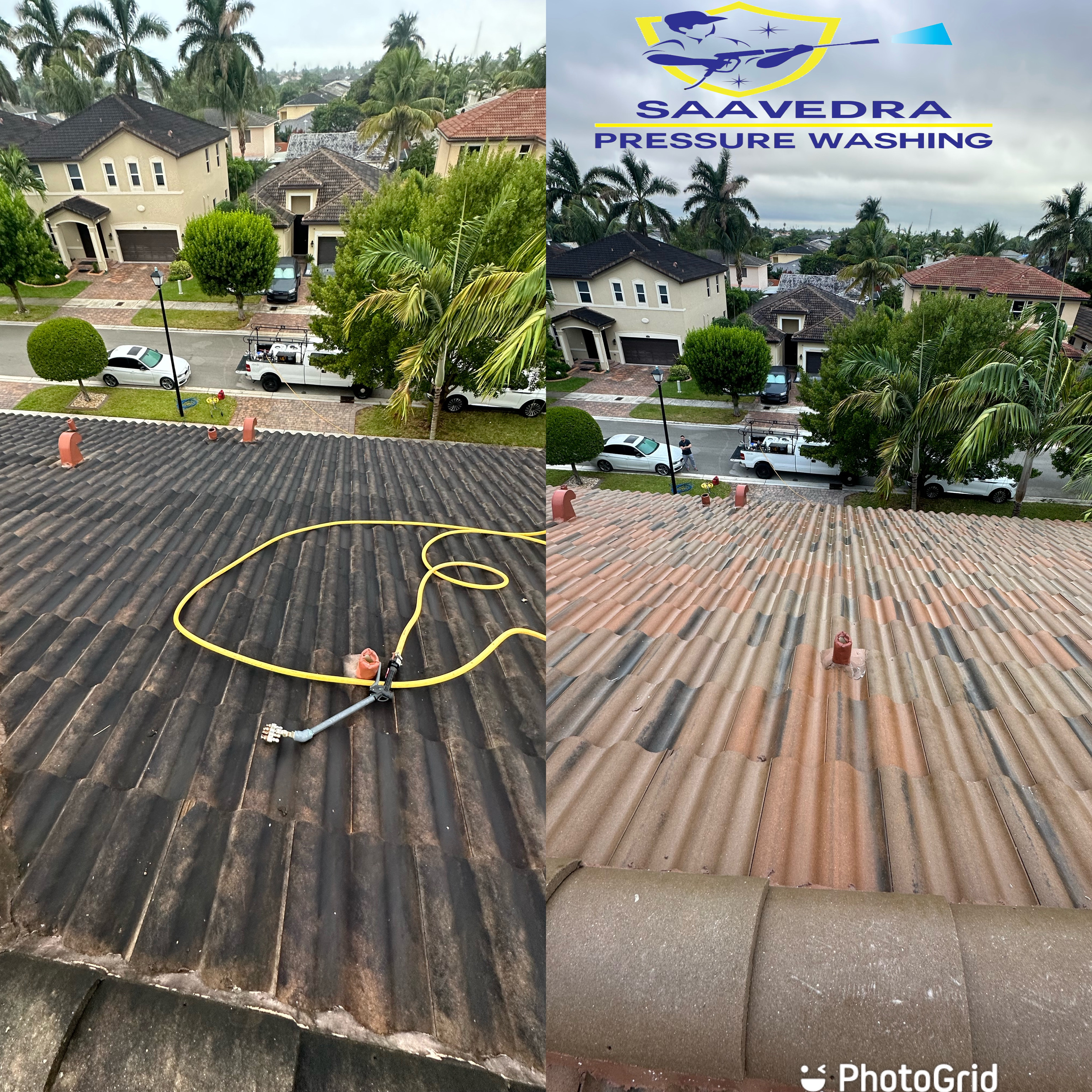 Image of roof softwashing in homestead