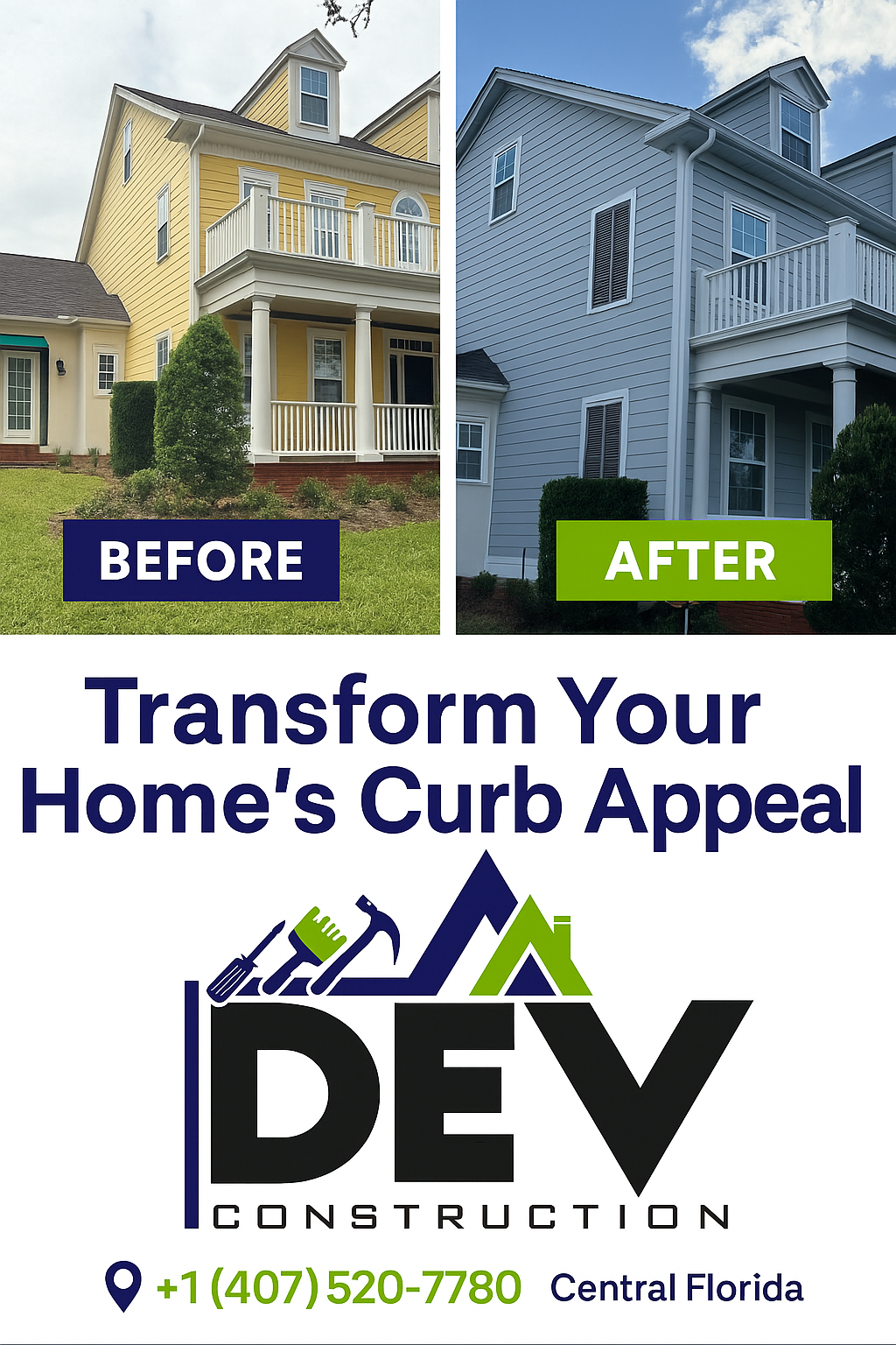 Image of exterior house painting in Orlando 