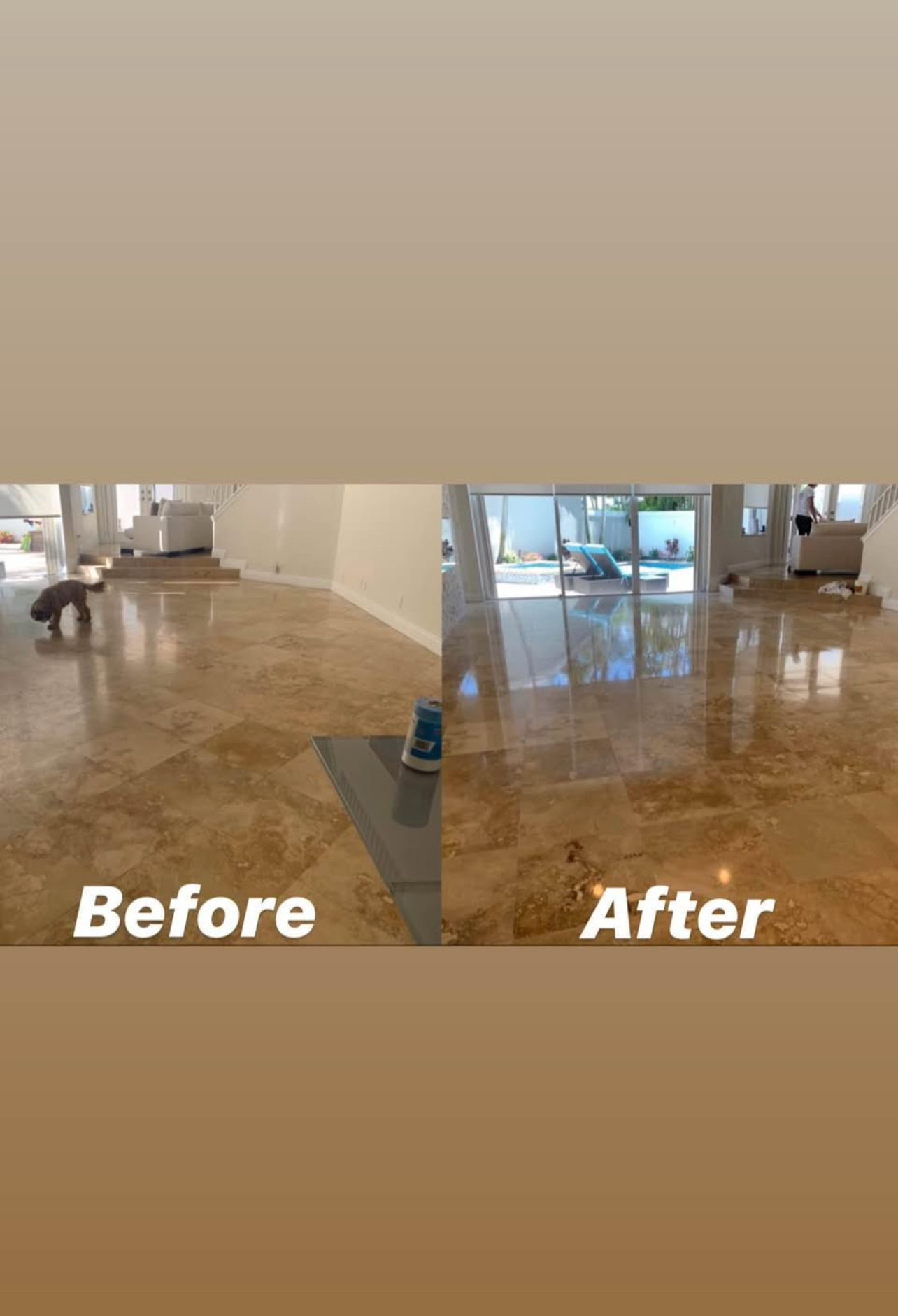 Image of polishing and cleaning floors marble in Miami