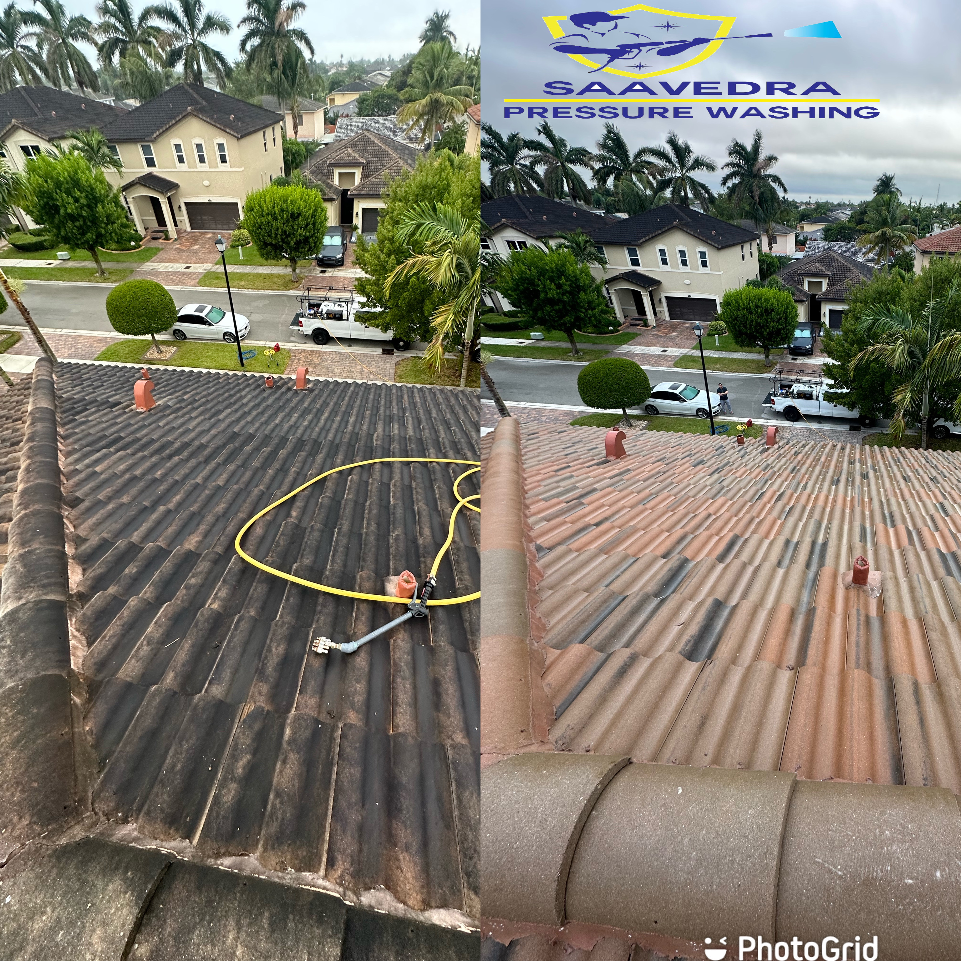 Image of roof softwashing in homestead